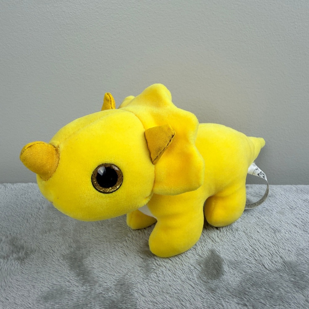 Naturally Kids Yellow Triceratops Dinosaur Plush‎ Stuffed Animal Toy
